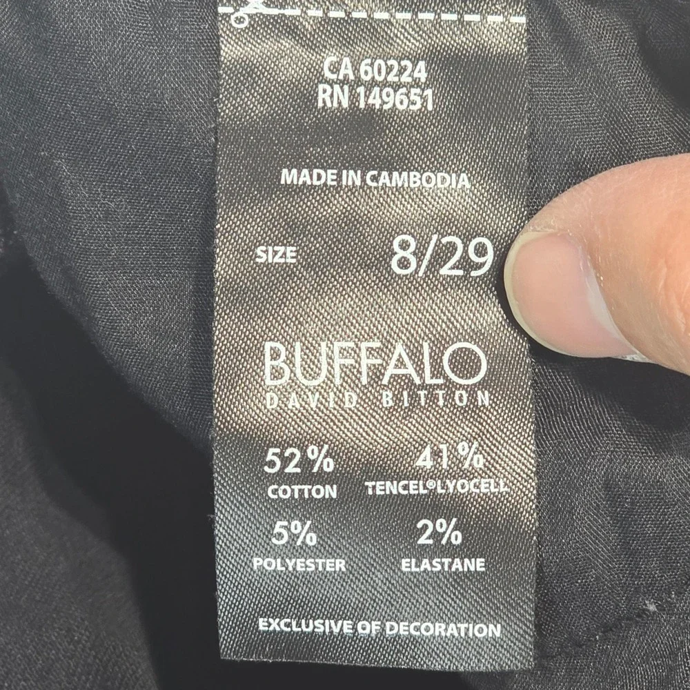 Buffalo David Bitton Hanna High Rise Soft Stretch Skinny Jeans Black 8/29